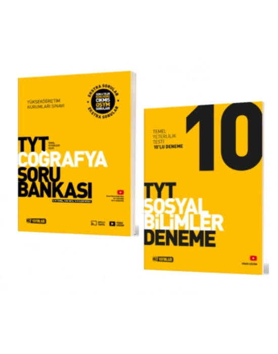 HIZ YAYINLARI TYT COĞRAFYA SORU BANKASI + 10 LU SOSYAL BİLİMLER DENEME