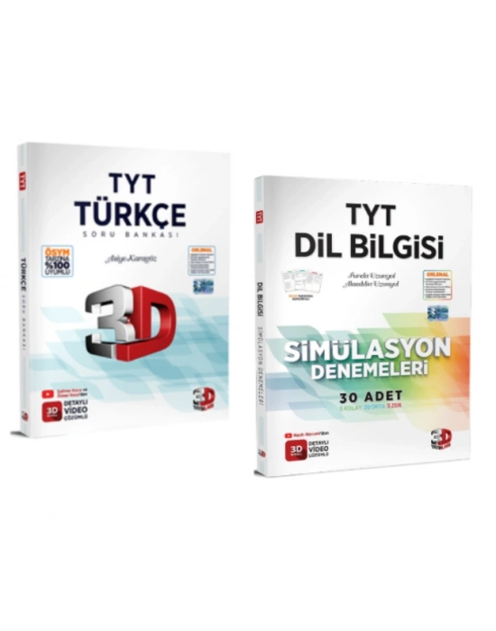 3D YAYINLARI TYT 3D Türkçe Soru Bankası + Simülasyon Dilbilgisi Denemeleri