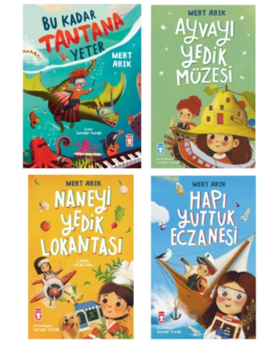 TİMAŞ YAYINLARI BU KADAR TANTANA YETER - AYVAYI YEDİK MÜZESİ - NANEYİ YEDİK LOKANTASI - HAPI YUTTUK ECZANESİ  4LÜ HİKAYE SETİ