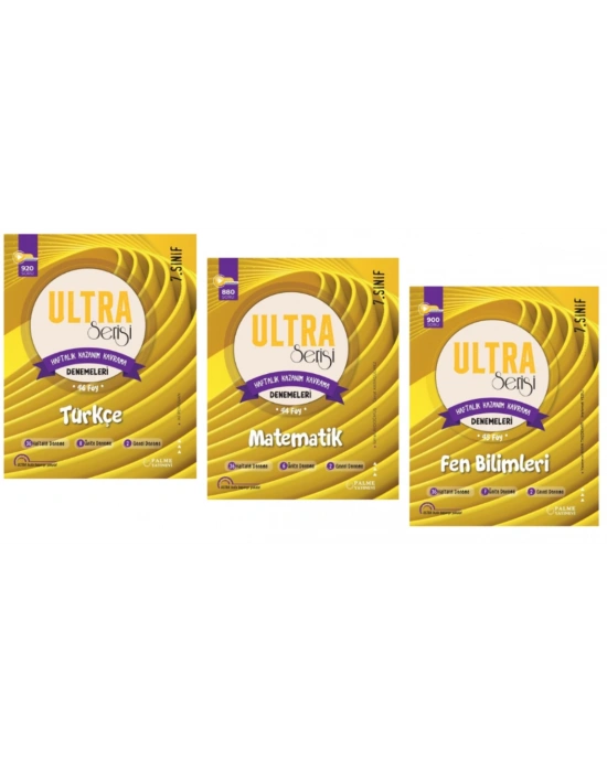 PALME YAYINLARI 7.SINIF TÜRKÇE - MATEMATİK - FEN BİLİMLERİ - KAZANIM KAVRAMA DENEME SETİ