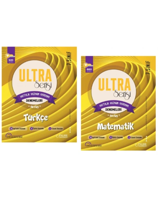 PALME YAYINLARI 7.SINIF TÜRKÇE - MATEMATİK - KAZANIM KAVRAMA DENEME SETİ