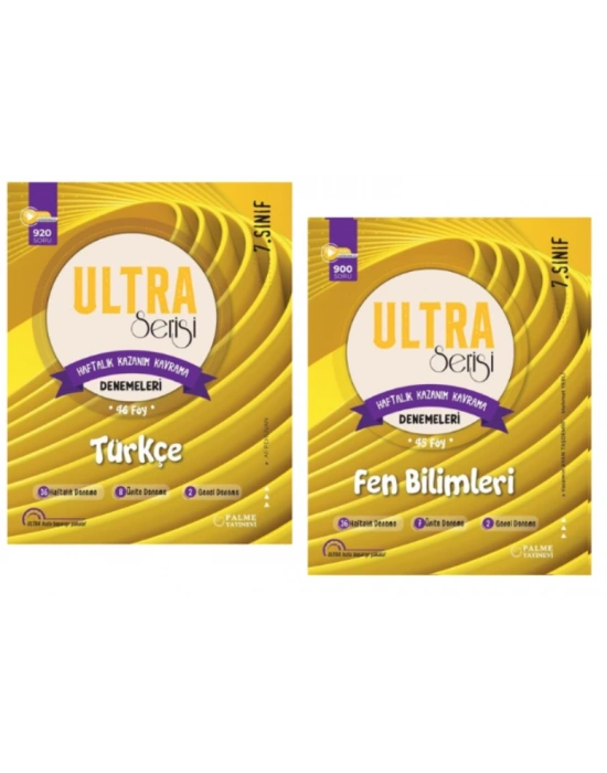 PALME YAYINLARI 7.SINIF TÜRKÇE - FEN BİLİMLERİ - KAZANIM KAVRAMA DENEME SETİ