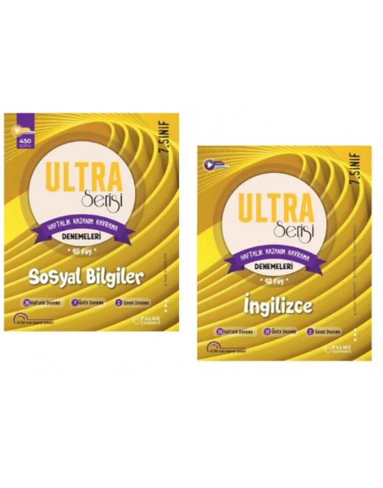PALME YAYINLARI 7.SINIF SOSYAL BİLGİLER - İNGİLİZCE KAZANIM KAVRAMA DENEME SETİ