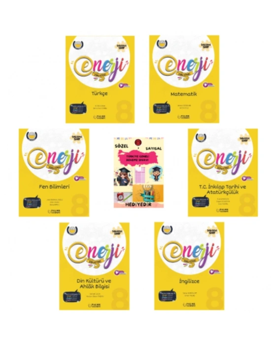 PALME YAYINLARI 8.SINIF LGS TÜRKÇE - MATEMATİK - FEN BİLİMLERİ - T.C İNKILAP TARİHİ - DİN - İNGİLİZCE SORU KİTABI