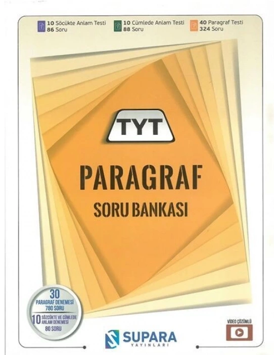Supara Yayınları TYT Paragraf Soru Bankası