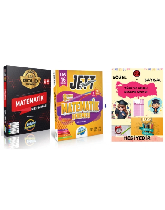 ÜNLÜLER KARMASI 8. SINIF GOLD MATEMATİK SORU BANKASI + DENEME