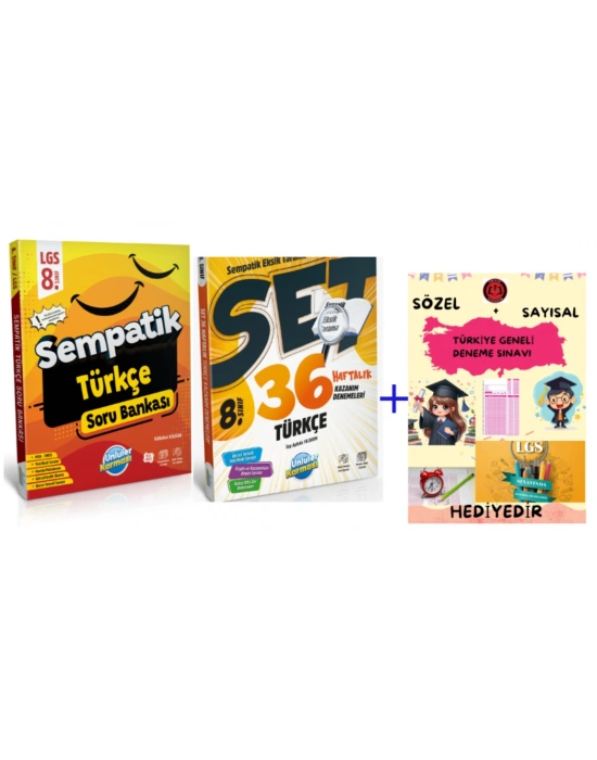 ÜNLÜLER KARMASI 8.Sınıf Sempatik Türkçe Soru Bankası + 36 Haftalık Kazanım Denemeleri
