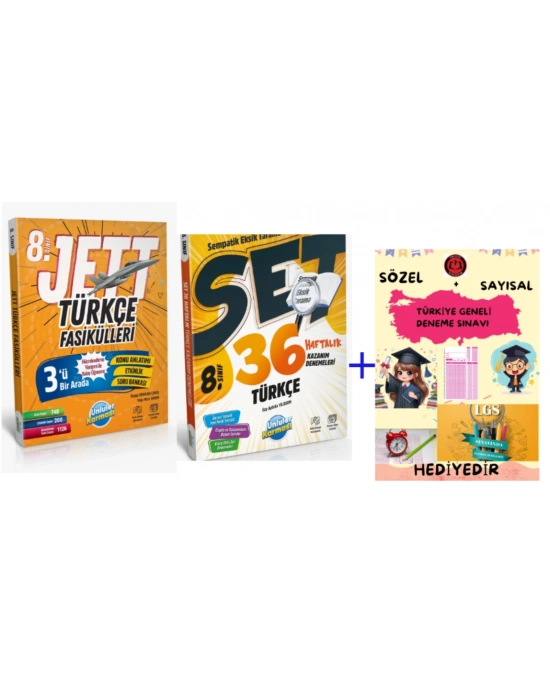 ÜNLÜLER KARMASI 8. SINIF JETT TÜRKÇE FASİKÜLLERİ + 36 Haftalık Kazanım Denemeleri
