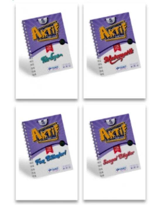 YANIT YAYINLARI 5. Sınıf Aktif Defter Türkçe - Matematik - Fen - Sosyal
