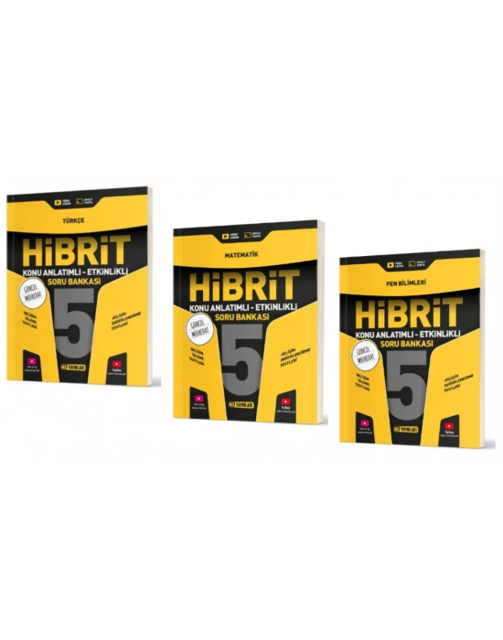 HIZ YAYINLARI 5. SINIF HİBRİT TÜRKÇE - MATEMATİK - FEN BİLMLERİ SORU BANKALARI (Konu Anlatımlı- Etkinlikli)