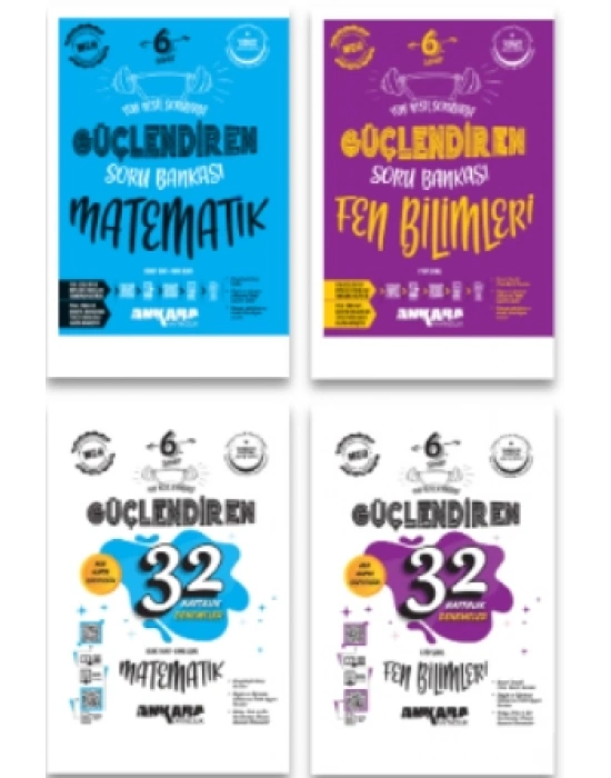 ANKARA YAYINCILIK 6. Sınıf Matematik - Fen Güçlendiren Soru Bankaları ve 32 Haftalık Denemeler