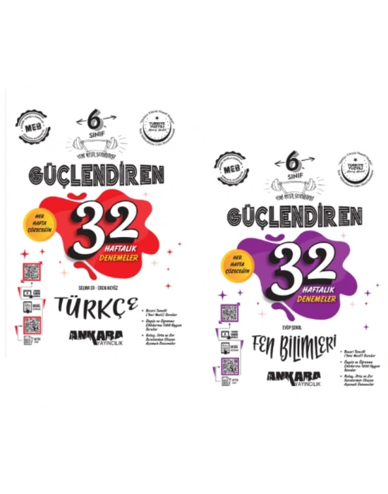 ANKARA YAYINCILIK 6. Sınıf Türkçe - Fen Bilimleri Güçlendiren 32 Deneme