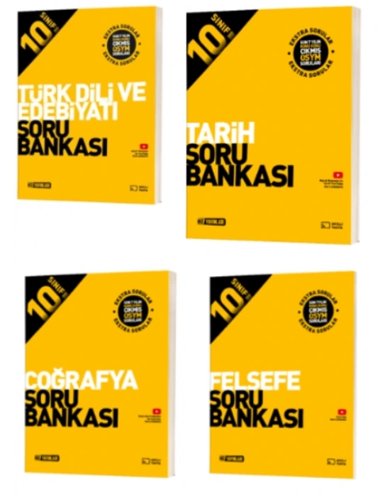 HIZ YAYINLARI 10. SINIF EDEBİYAT - TARİH - COĞRAFYA - FELSEFE SORU BANKALARI