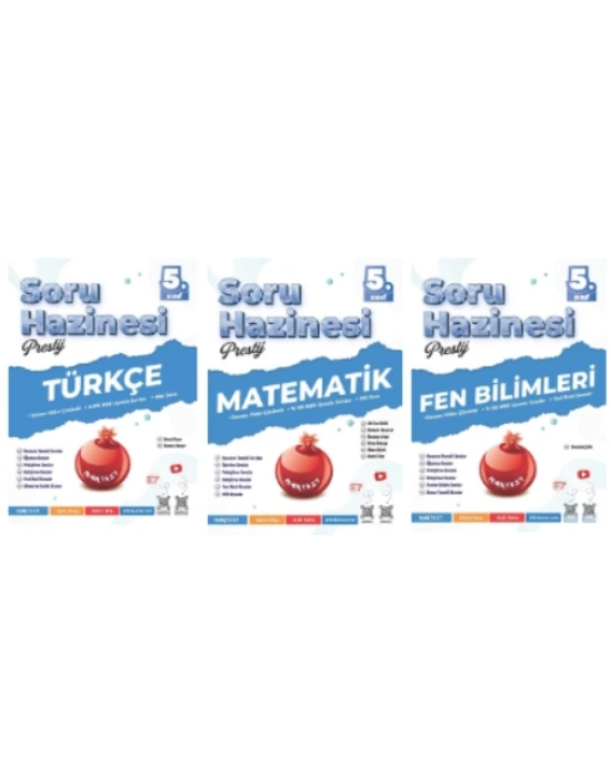NARTEST YAYINLARI 5.SINIF PRESTİJ TÜRKÇE - MATEMATİK - FEN BİLİMLERİ SORU HAZİNESİ