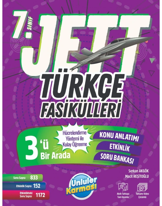 ÜNLÜLER KARMASI 7. SINIF JETT TÜRKÇE FASİKÜLLERİ