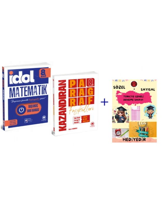 ÇANTA YAYINLARI LGS 8.SINIF İDOL MATEMATİK BAŞLANGIÇ SORU BANKASI - KAZANDIRAN PARAGRAF SORU BANKASI