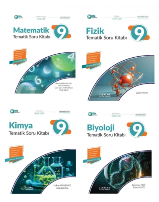 PALME YAYINEVİ 9.SINIF JOKER MATEMATİK - FİZİK - KİMYA - BİYOLOJİ TEMATİK SORU BANKASI