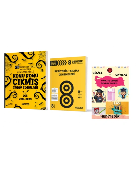 HIZ YAYINLARI 8. SINIF KONU KONU ÇIKMIŞ SINAV SORULARI - PERİYODİK TARAMA DENEMELERİ ve Hediye