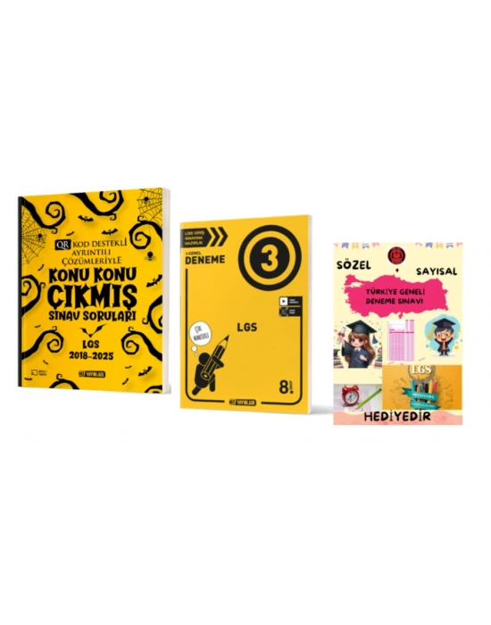 HIZ YAYINLARI 8. SINIF KONU KONU ÇIKMIŞ SINAV SORULARI - LGS 3 GENEL DENEME ve Hediye