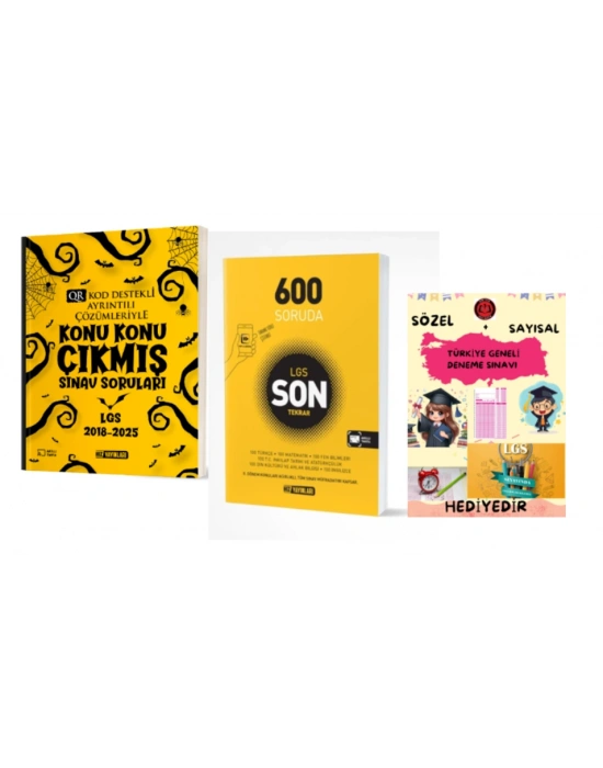 HIZ YAYINLARI 8. SINIF KONU KONU ÇIKMIŞ SINAV SORULARI - 600 SORUDA LGS SON TEKRAR ve Hediye