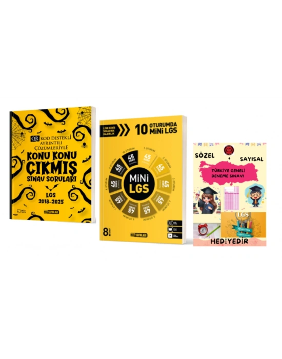 HIZ YAYINLARI 8. SINIF KONU KONU ÇIKMIŞ SINAV SORULARI - 10 OTURUMDA MİNİ LGS ve Hediye