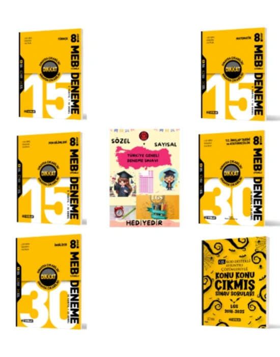 HIZ YAYINLARI 8. SINIF KONU KONU ÇIKMIŞ SINAV SORULARI - DENEME SETİ ve Hediye