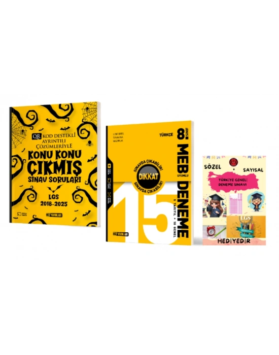 HIZ YAYINLARI 8. SINIF KONU KONU ÇIKMIŞ SINAV SORULARI - TÜRKÇE 15 li DENEME ve Hediye