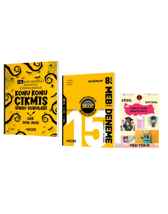 HIZ YAYINLARI 8. SINIF KONU KONU ÇIKMIŞ SINAV SORULARI - FEN BİLİMLERİ 15 li DENEME ve Hediye