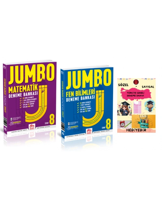 MODEL EĞİTİM YAYINLARI 8. Sınıf Jumbo Matematik Fen Bilimleri Deneme Bankası