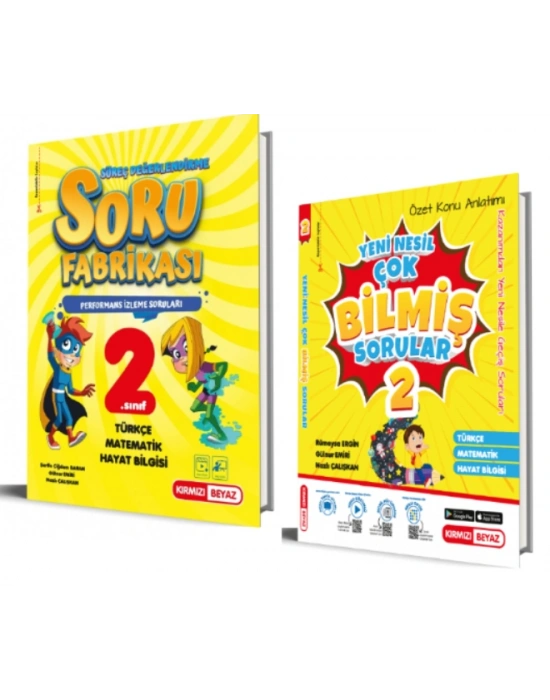 Kırmızı Beyaz Yayınları 2. Sınıf Yeni Nesil Soru Fabrikası ve Çok Bilmiş Sorular
