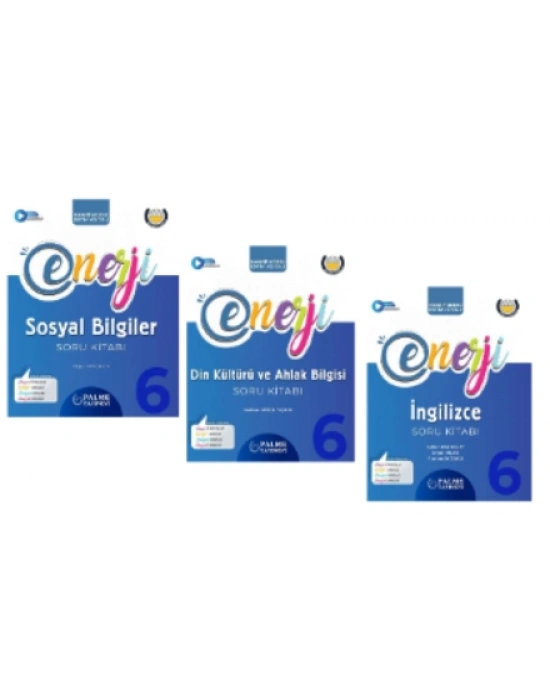 PALME YAYINEVİ 6.SINIF ENERJİ SOSYAL BİLGİLER - DİN KÜLTÜRÜ - İNGİLİZCE SORU KİTABI