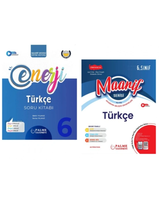 PALME YAYINEVİ 6.SINIF ENERJİ TÜRKÇE SORU KİTABI - TÜRKÇE MAARİF AKADEMİK GELİŞİM DENEMELERİ