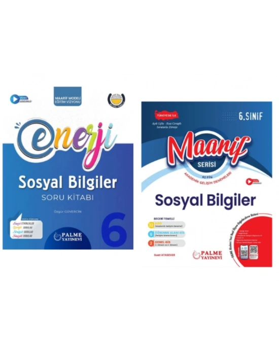 PALME YAYINEVİ 6.SINIF ENERJİ SOSYAL BİLGİLER SORU KİTABI - SOSYAL BİLGİLER MAARİF AKADEMİK GELİŞİM DENEMELERİ