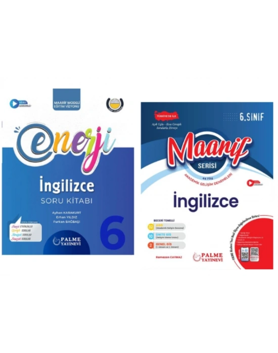 PALME YAYINEVİ 6.SINIF ENERJİ İNGİLİZCE SORU KİTABI - İNGİLİZCE MAARİF AKADEMİK GELİŞİM DENEMELERİ
