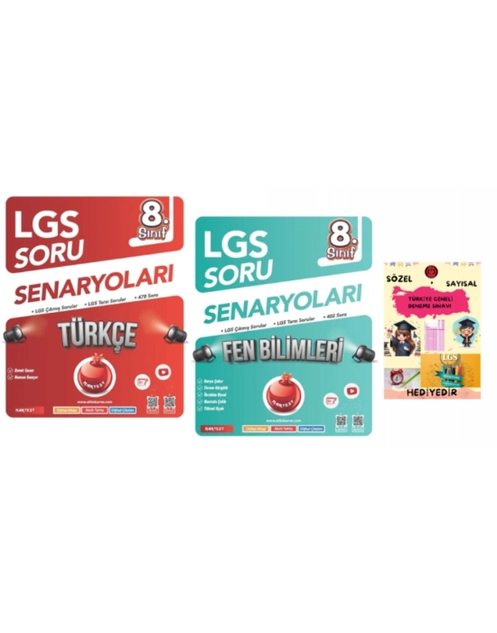 NARTEST YAYINLARI 8.SINIF LGS SORU SENARYOLARI TÜRKÇE -FEN BİLİMLERİ LGS ÇIKMIŞ VE BENZER SORULAR - HEDİYE DENEME SINAVI