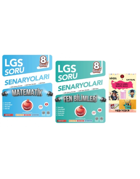 NARTEST YAYINLARI 8.SINIF LGS SORU SENARYOLARI MATEMATİK - FEN BİLİMLERİ LGS ÇIKMIŞ VE BENZER SORULAR - HEDİYE DENEME SINAVI