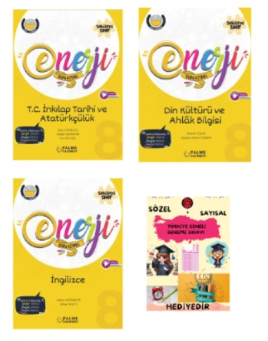 PALME YAYINEVİ LGS 8.SINIF ENERJİ T.C İNKILAP TARİHİ - DİN KÜLTÜRÜ - İNGİLİZCE SORU KİTABI