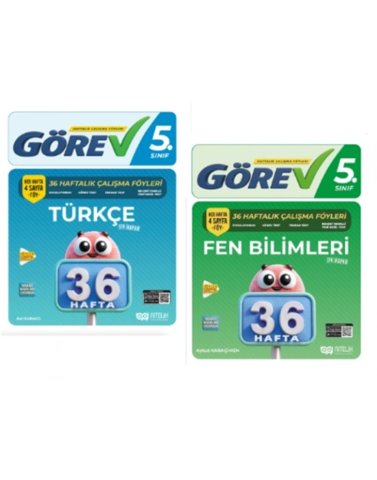 NİTELİK YAYINLARI 5.SINIF GÖREV TÜRKÇE - FEN BİLİMLERİ 36 HAFTALIK ÇALIŞMA FÖYLERİ
