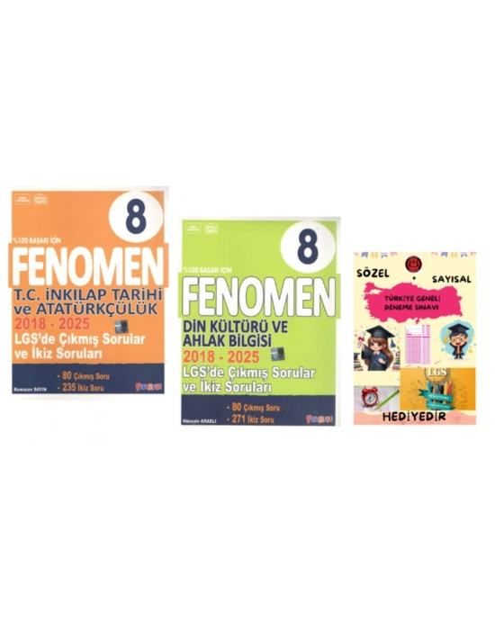 Fenomen 8 LGS (İnkılap-Din) Çıkmış Sorular Ve İkiz Sorular Seti (2018-2025)