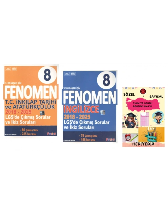 Fenomen 8 LGS (İnkılap-İngilizce) Çıkmış Sorular Ve İkiz Sorular Seti (2018-2025)
