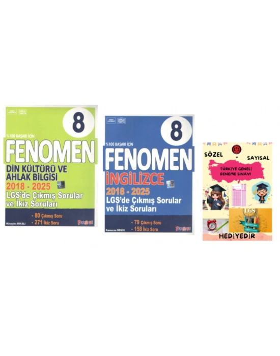 Fenomen 8 LGS (Din-İngilizce) Çıkmış Sorular Ve İkiz Sorular Seti (2018-2025)
