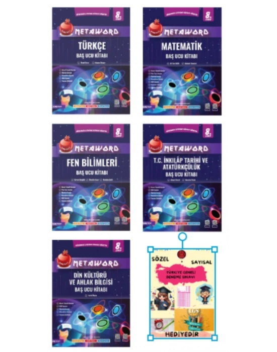 NARTEST YAYINLARI LGS 8.SINIF METAWORD TÜRKÇE-MATEMATİK-FEN BİLİMLERİ-T.C İNKILAP TARİHİ -DİN KÜLTÜRÜ BAŞ UCU KİTABI