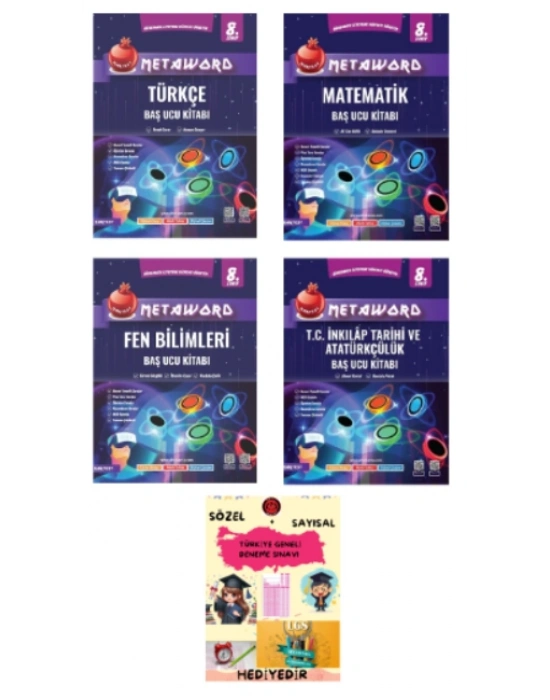 NARTEST YAYINLARI LGS 8.SINIF METAWORD TÜRKÇE-MATEMATİK-FEN BİLİMLERİ-T.C İNKILAP TARİHİ - BAŞ UCU KİTABI