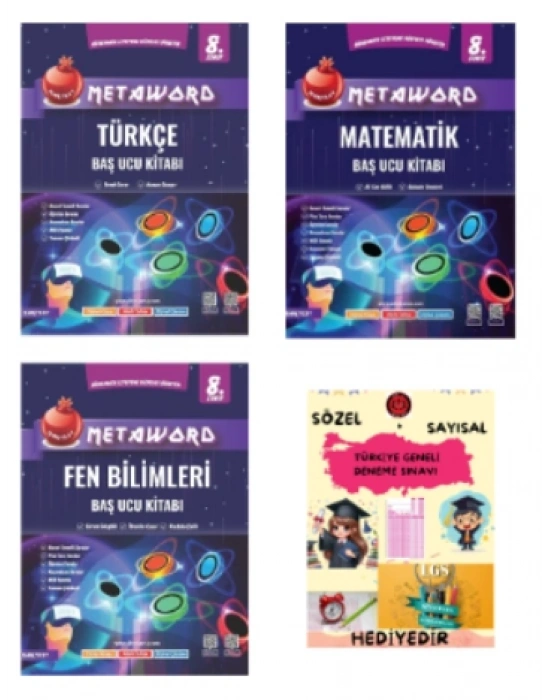 NARTEST YAYINLARI LGS 8.SINIF METAWORD TÜRKÇE-MATEMATİK-FEN BİLİMLERİ - BAŞ UCU KİTABI