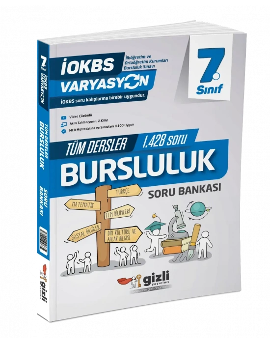 GİZLİ YAYINLARI 7. Sınıf VARYASYON Tüm Dersler Bursluluk Sınavı Soru Bankası