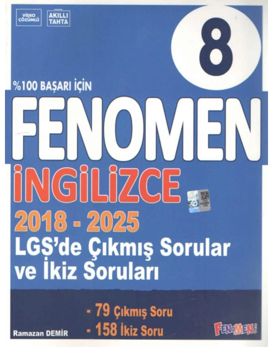 FENOMEN YAYINLARI 8. SINIF LGS İngilizce Çıkmış Sorular Ve İkiz Soruları (2018-2025)