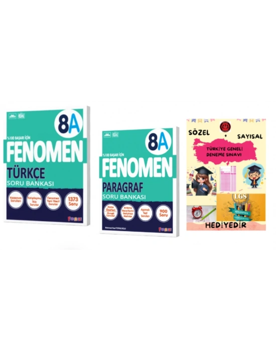 FENOMEN YAYINLARI 8. SINIF Türkçe A Soru Bankası + Paragraf A Soru Bankası
