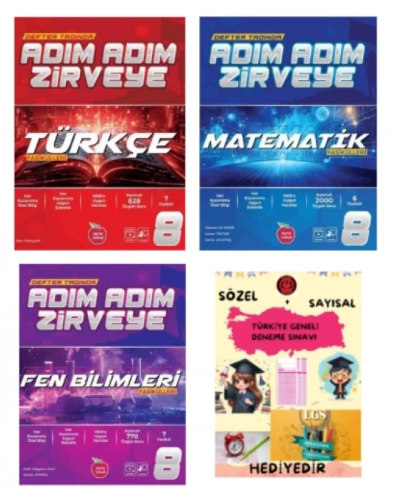 NEWTON YAYINLARI 8. Sınıf Türkçe - Matematik - Fen Bilimleri Fasikül Adım Adım Etkinlikli Konu Anlatımlı Soru Bankaları