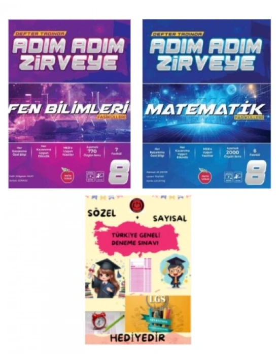 NEWTON YAYINLARI 8. Sınıf MATEMATİK - FEN BİLİMLERİ Fasikül Adım Adım Etkinlikli Konu Anlatımlı Soru Bankaları
