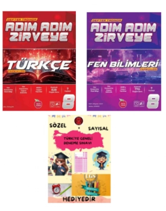 NEWTON YAYINLARI 8. Sınıf TÜRKÇE - FEN BİLİMLERİ Fasikül Adım Adım Etkinlikli Konu Anlatımlı Soru Bankaları